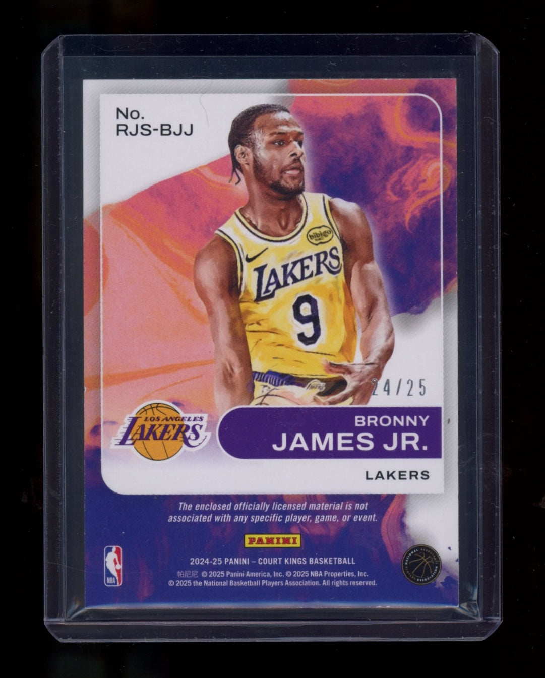 2024-25 Panini Court Kings #RJS-BJJ Bronny James Jr. Rookie Sapphire #/25