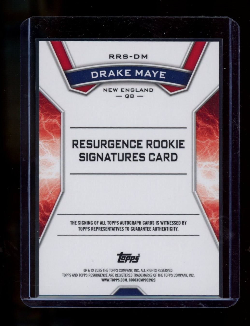 2024 Topps Resurgence #RRS-DM Drake Maye Resurgence Rookie Signatures