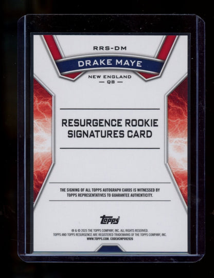2024 Topps Resurgence #RRS-DM Drake Maye Resurgence Rookie Signatures