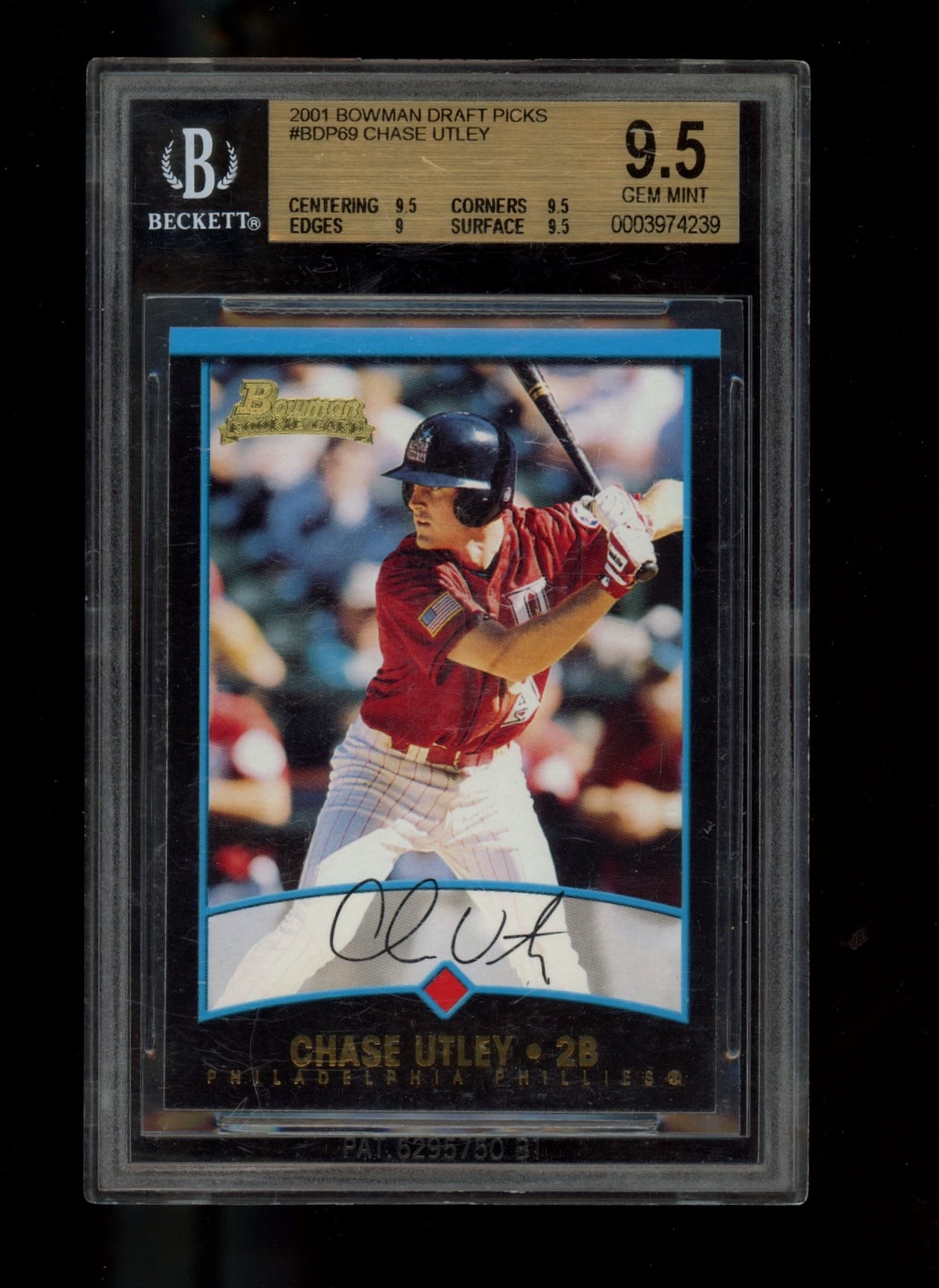 2001 Bowman Draft #BDP69 Chase Utley BGS 9.5