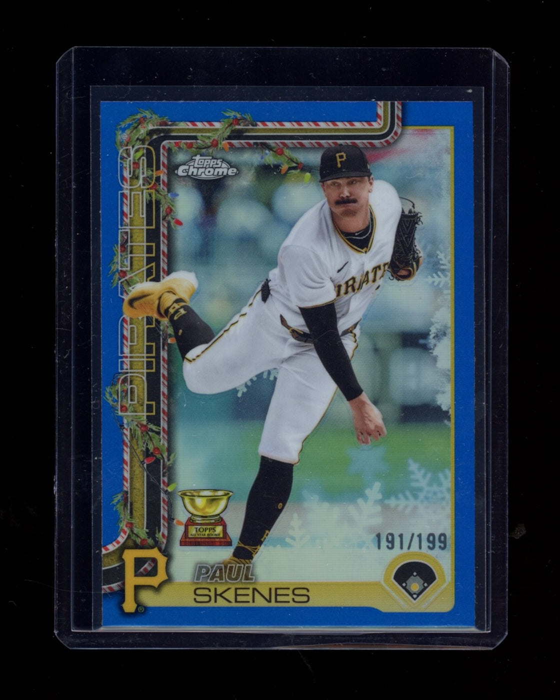 2025 Topps Holiday #HC70 Paul Skenes Chrome Blue Refractors #/199