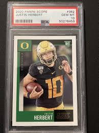 2020 Panini Score #362 Justin Herbert PSA 10