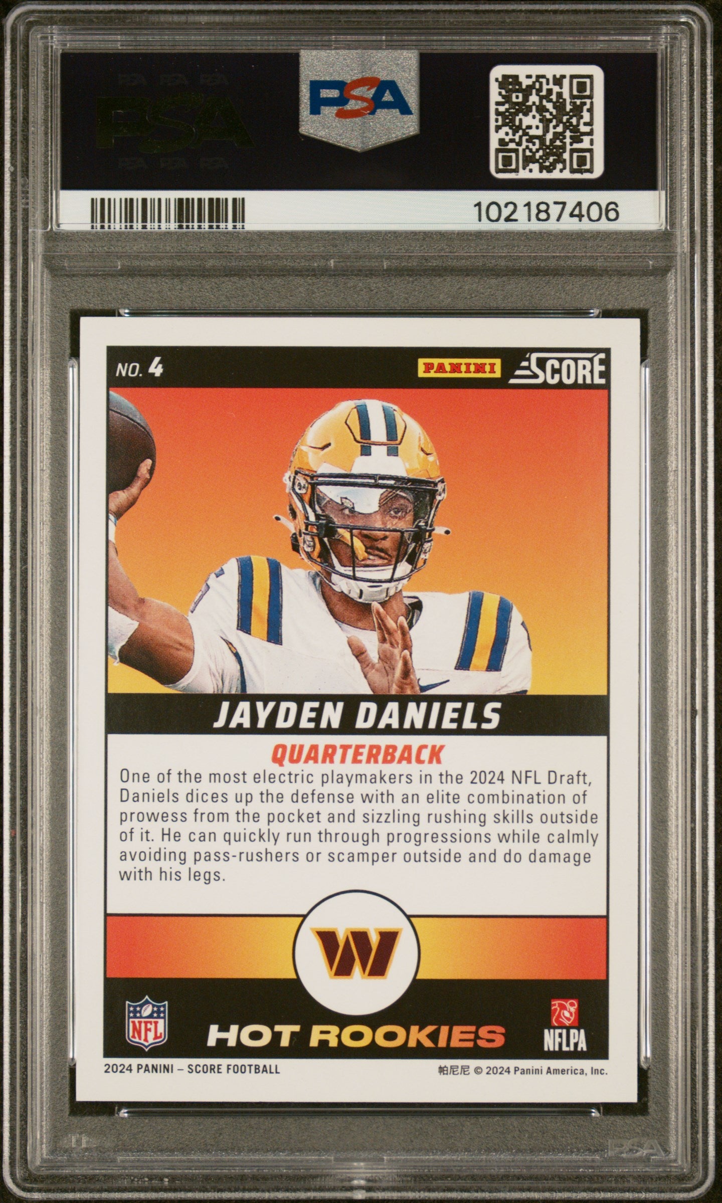 2024 Panini Score Hot Rookies #4 Jayden Daniels PSA 10