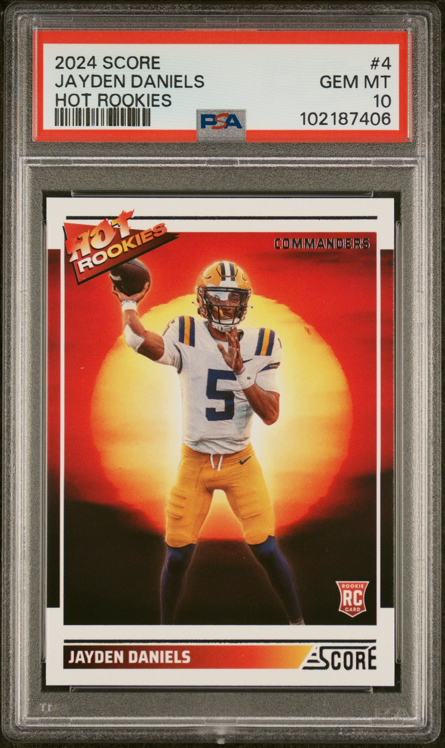 2024 Panini Score Hot Rookies #4 Jayden Daniels PSA 10