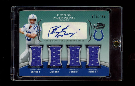 2010 Topps Prime #PL5-PM Peyton Manning Autographed Relics Level 5 #/150