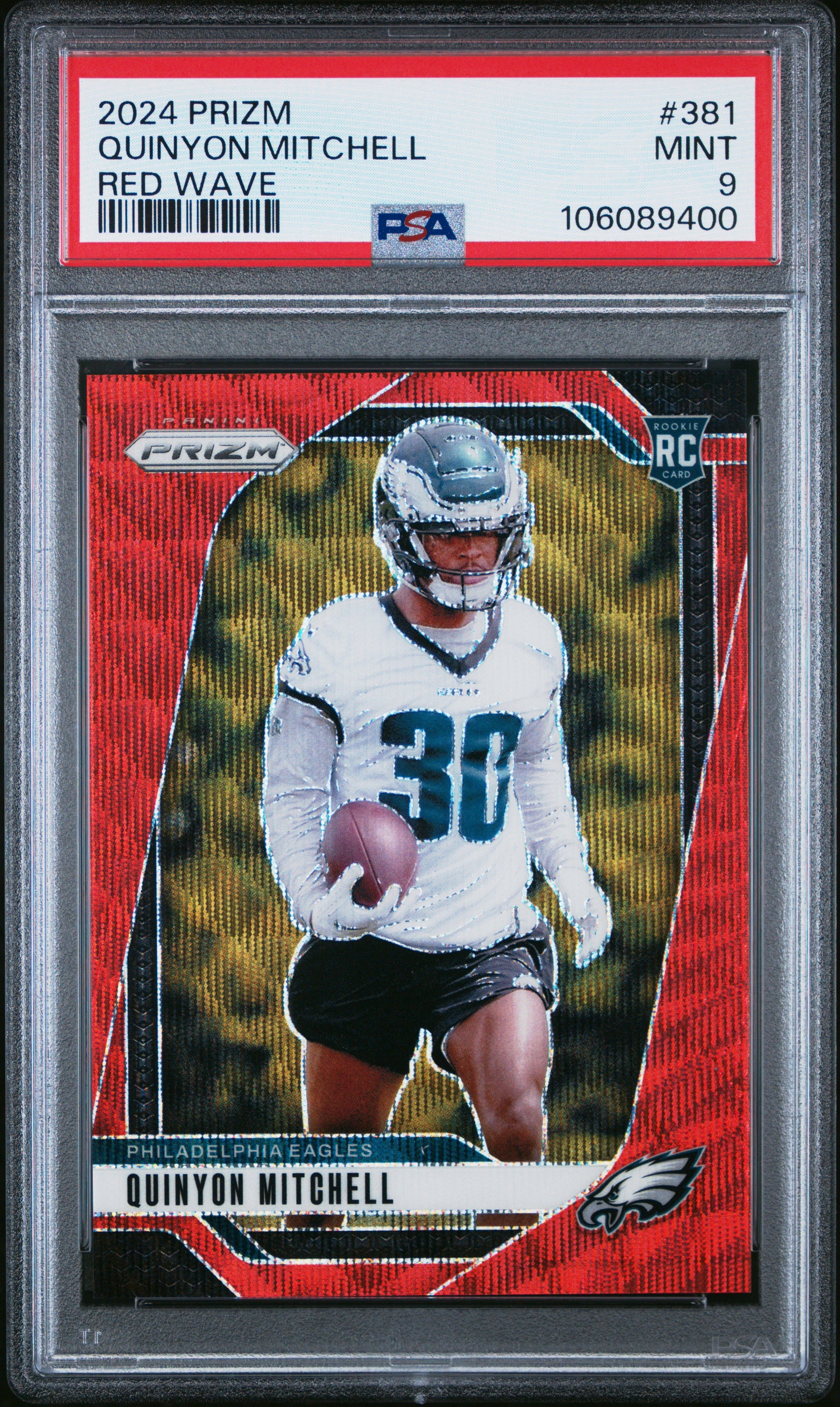 2024 Panini Prizm #381 Quinyon Mitchell Red Wave PSA 9