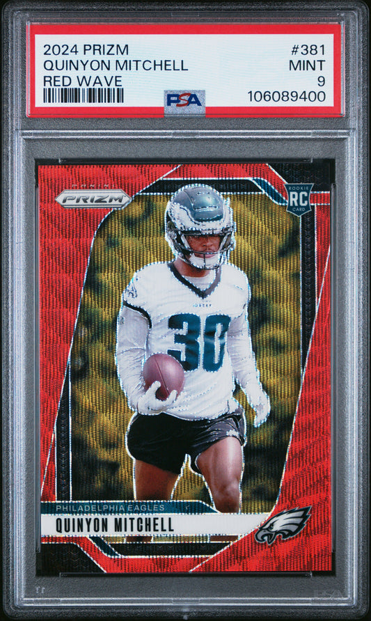 2024 Panini Prizm #381 Quinyon Mitchell Red Wave PSA 9