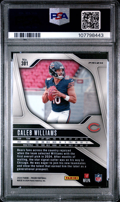 2024 Panini Prizm #301 Caleb Williams Neon Green Pulsar PSA 9