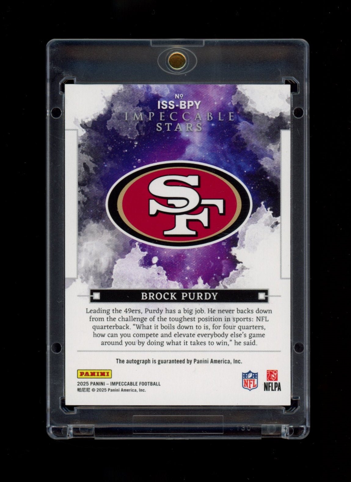 2025 Panini Impeccable Brock Purdy Autograph /49