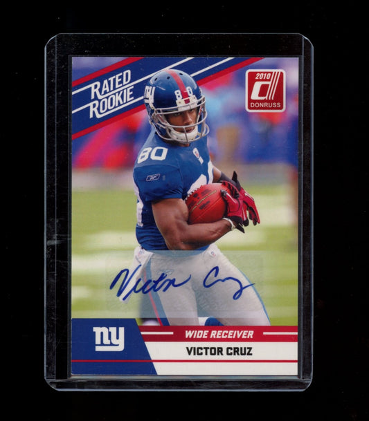 2010 Donruss Rated Rookies #100 Victor Cruz Autographs
