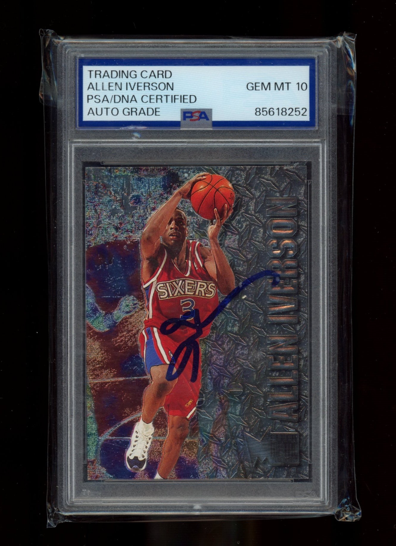 1996-97 Metal #201 Allen Iverson Autograph PSA 10 Auto