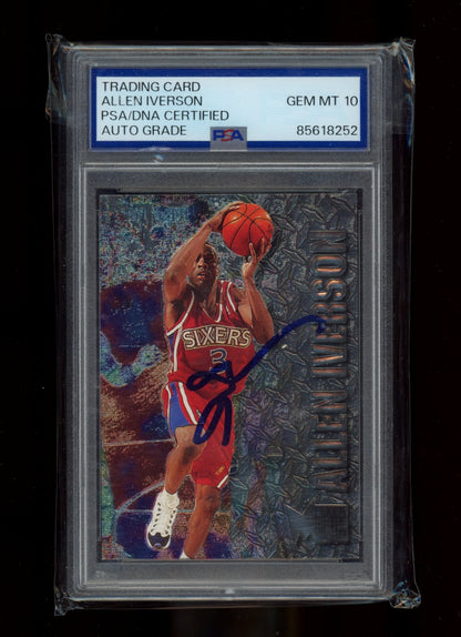 1996-97 Metal #201 Allen Iverson Autograph PSA 10 Auto