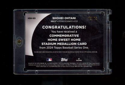 2024 Topps #HSH-SO Shohei Ohtani Home Sweet Home Stadium Medallions Gold #/75