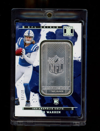 2025 Panini Impeccable #8 Tyler Warren Silver NFL Shield #/35