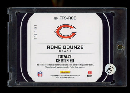 2024 Panini Totally Certified #FFSROE Rome Odunze RPA /100