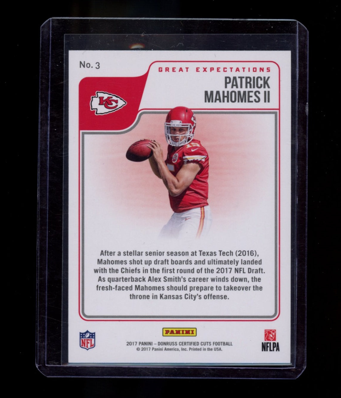 2017 Donruss Certified Cuts #3 Patrick Mahomes II Great Expectations