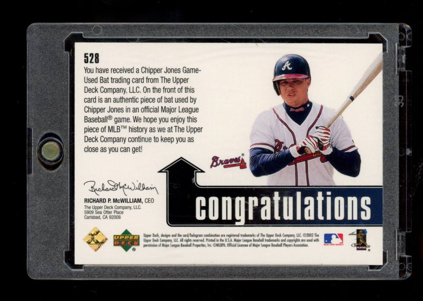 2002 Upper Deck Diamond Connection #528 Chipper Jones #/100