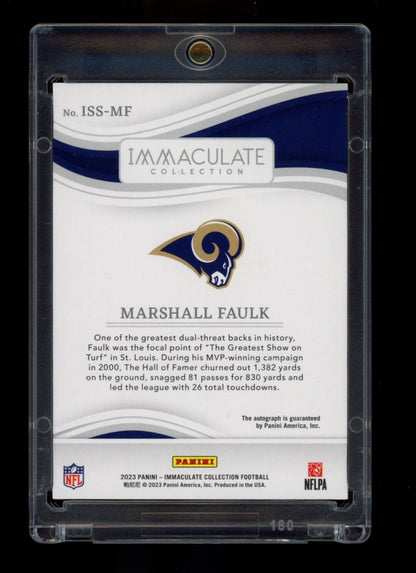 2023 Panini Immac Collection #ISS-MF Marshall Faulk Seasons Auto #/25