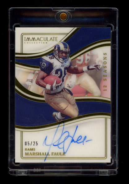 2023 Panini Immac Collection #ISS-MF Marshall Faulk Seasons Auto #/25