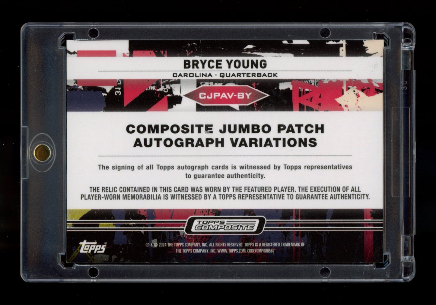 2023 Topps Comp #CJPAV-BY Bryce Young Jumbo Autos Vertical Purple #/75