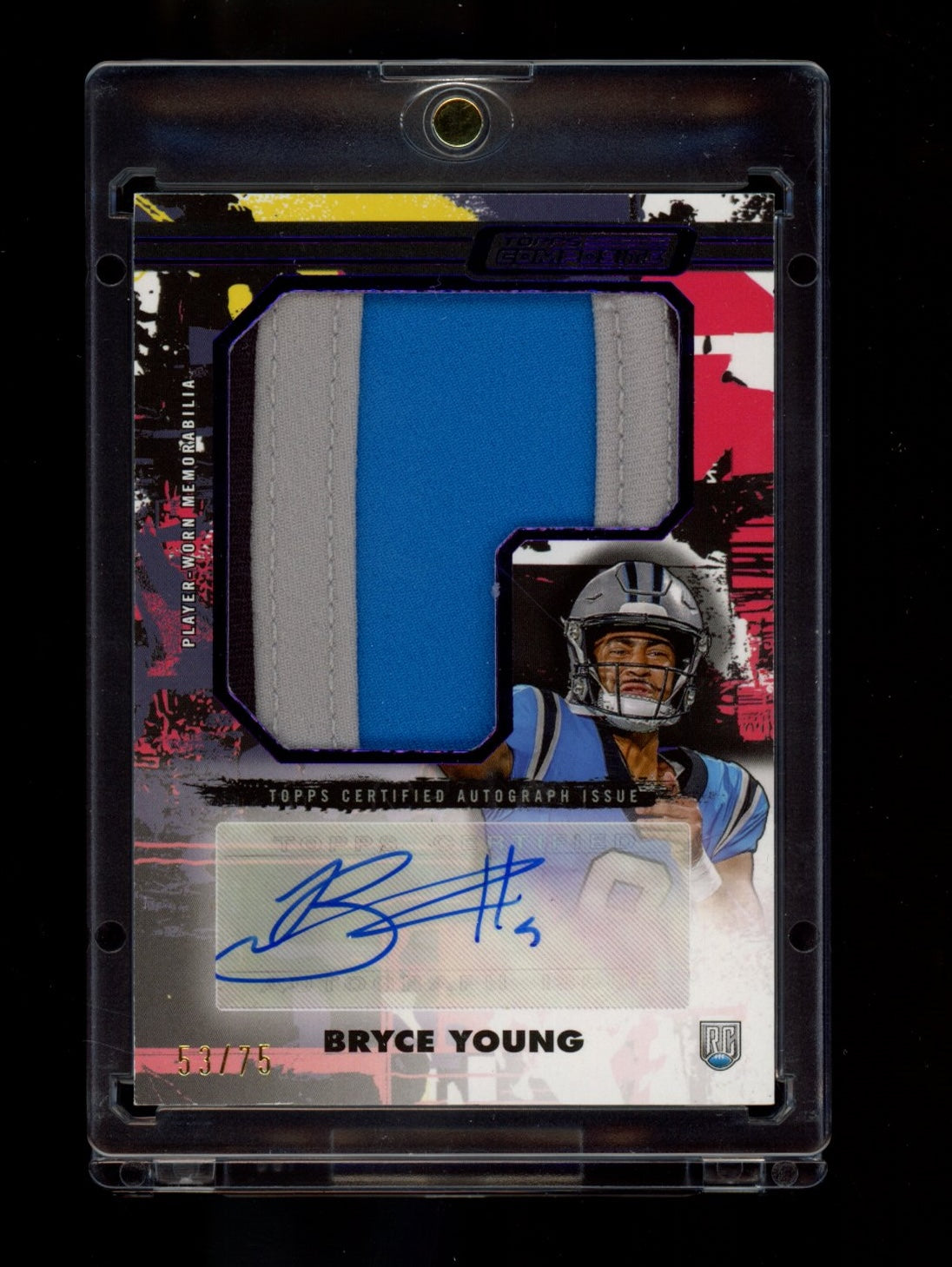 2023 Topps Comp #CJPAV-BY Bryce Young Jumbo Autos Vertical Purple #/75