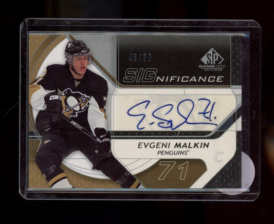 2008-09 SP Game Used #SIG-EM Evgeni Malkin SIGnificance #/50