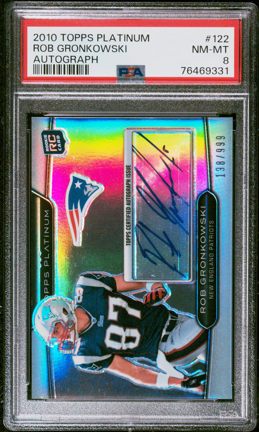 2010 Topps Platinum #122 Rob Gronkowski Autograph PSA 8