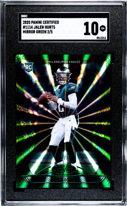 2020 Panini Certified #114 Jalen Hurts Mirror Green SGC 10 /5 JERSEY #