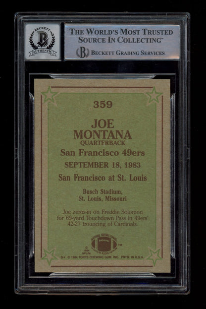 1984 Topps #359 Joe Montana IR BGS 0.0