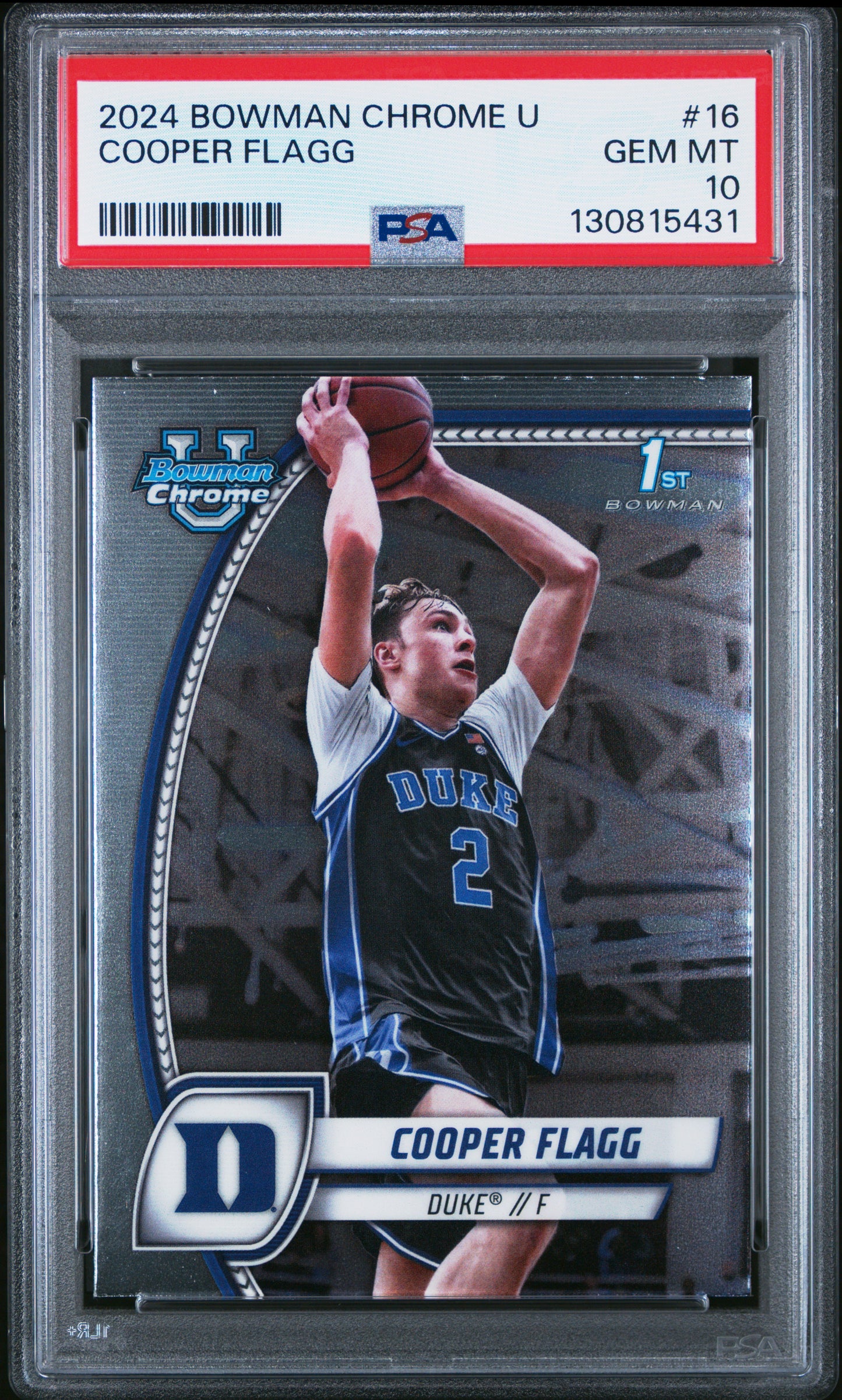 2024 Bowman Chrome University #16 Cooper Flagg PSA 10