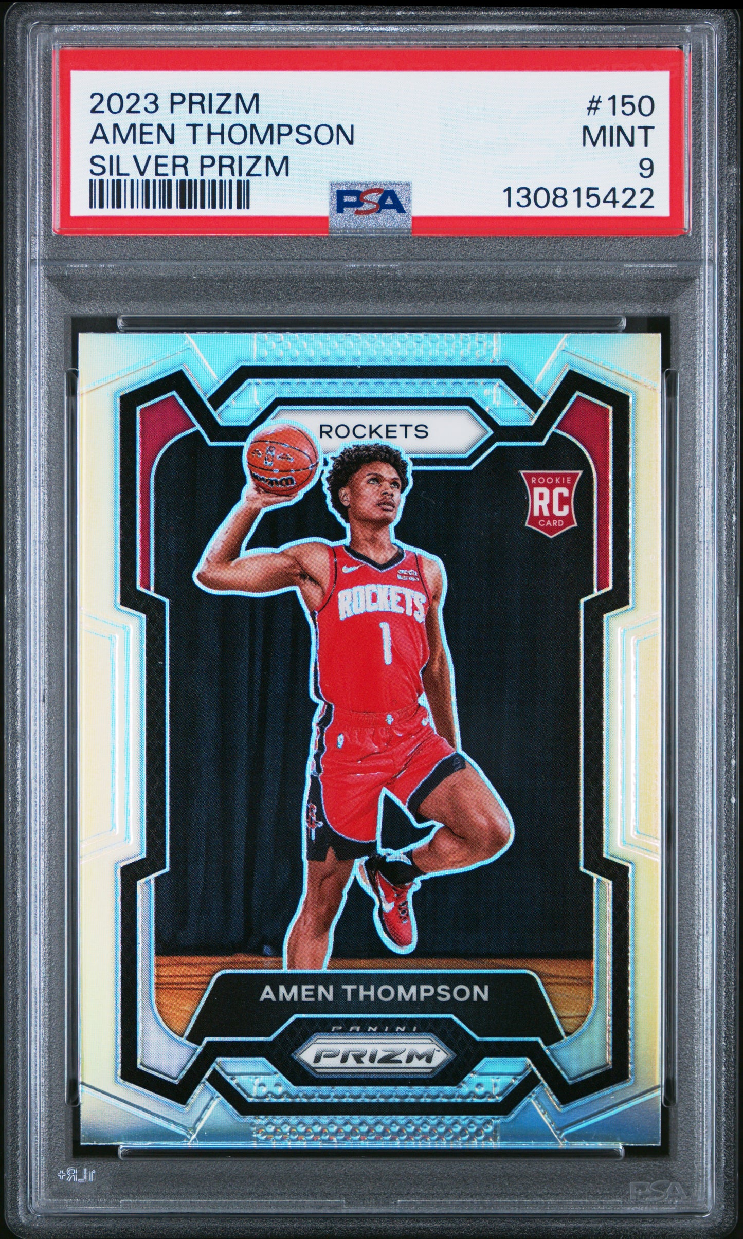 2023 Panini Prizm #150 Amen Thompson Silver Prizm PSA 9