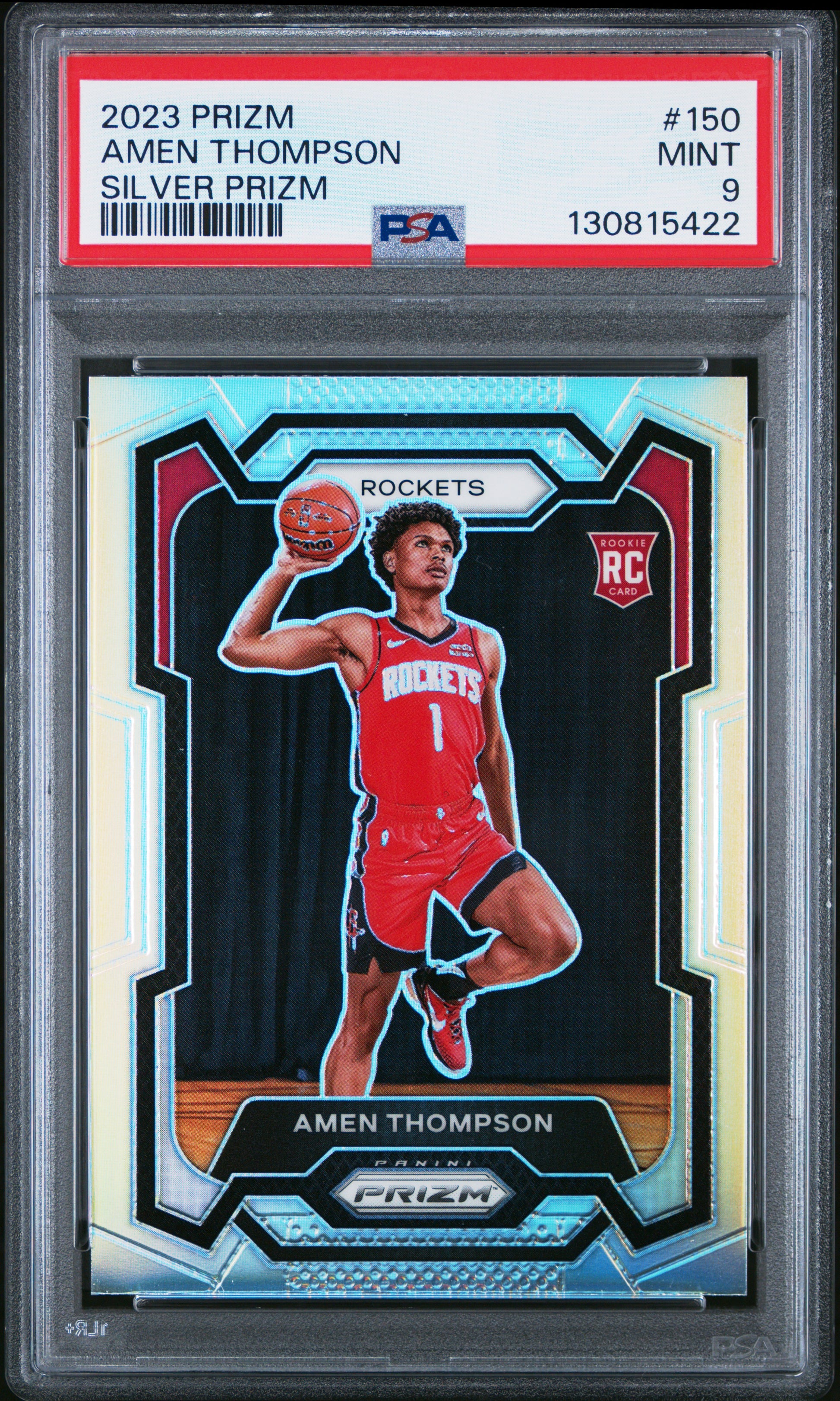2023 Panini Prizm #150 Amen Thompson Silver Prizm PSA 9