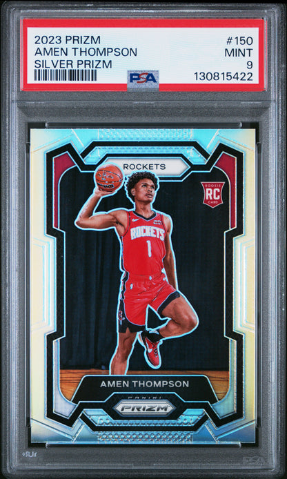2023 Panini Prizm #150 Amen Thompson Silver Prizm PSA 9