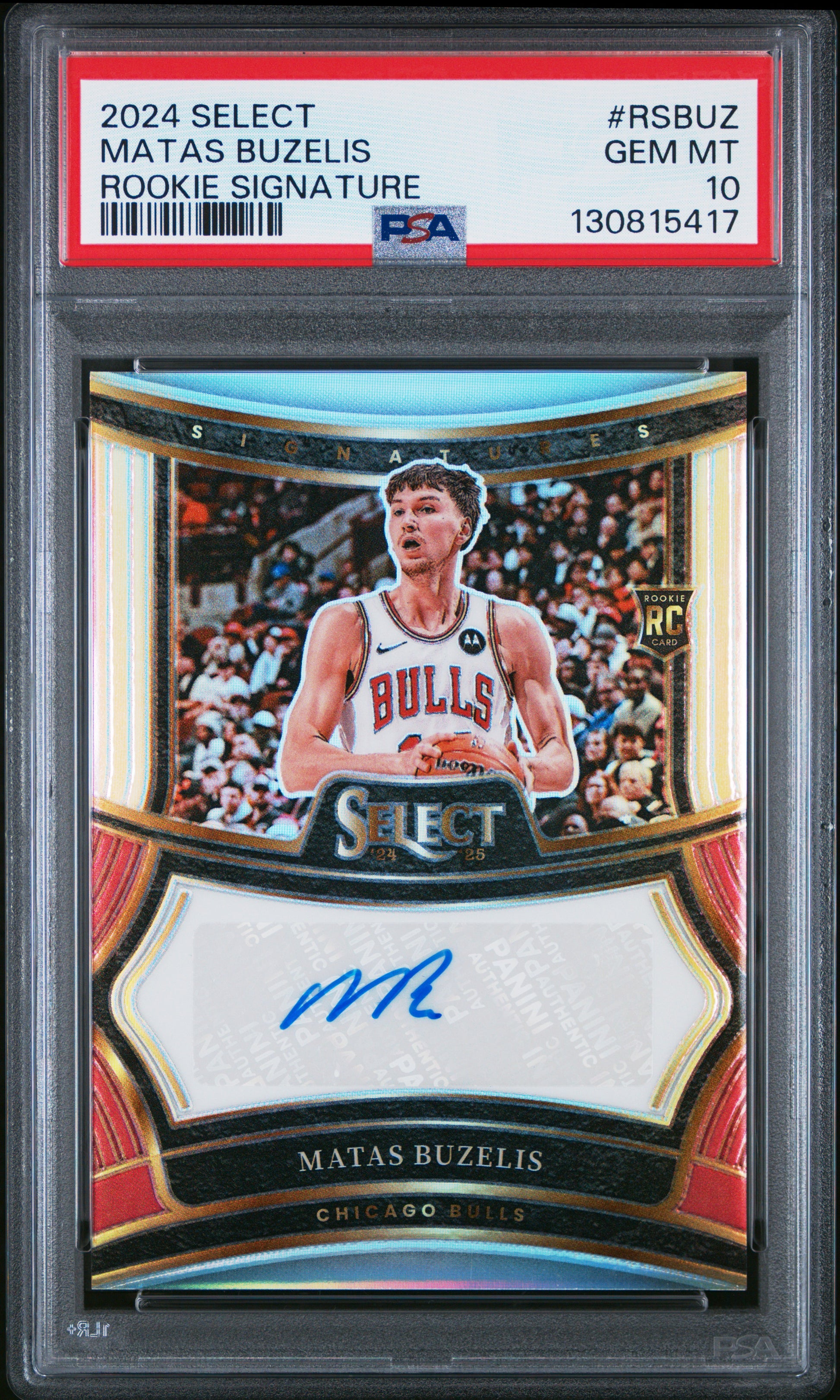 2024 Panini Select Rookie Signatures #RSBUZ Matas Buzelis PSA 10