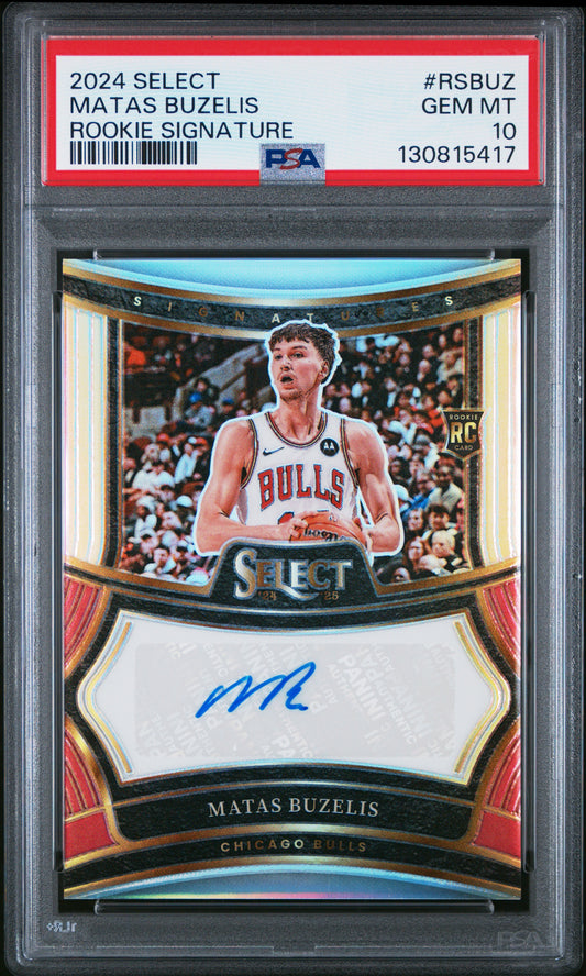 2024 Panini Select Rookie Signatures #RSBUZ Matas Buzelis PSA 10
