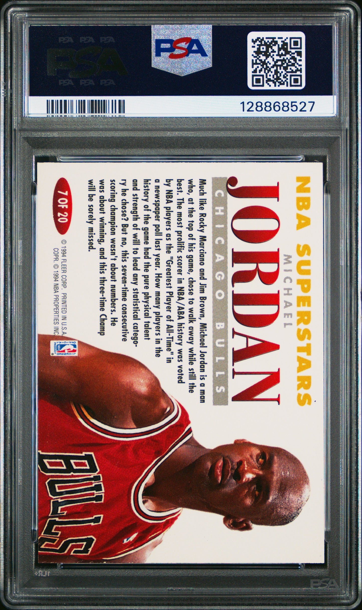 1993 Fleer NBA Superstars #7 Michael Jordan Nba Superstars PSA 9