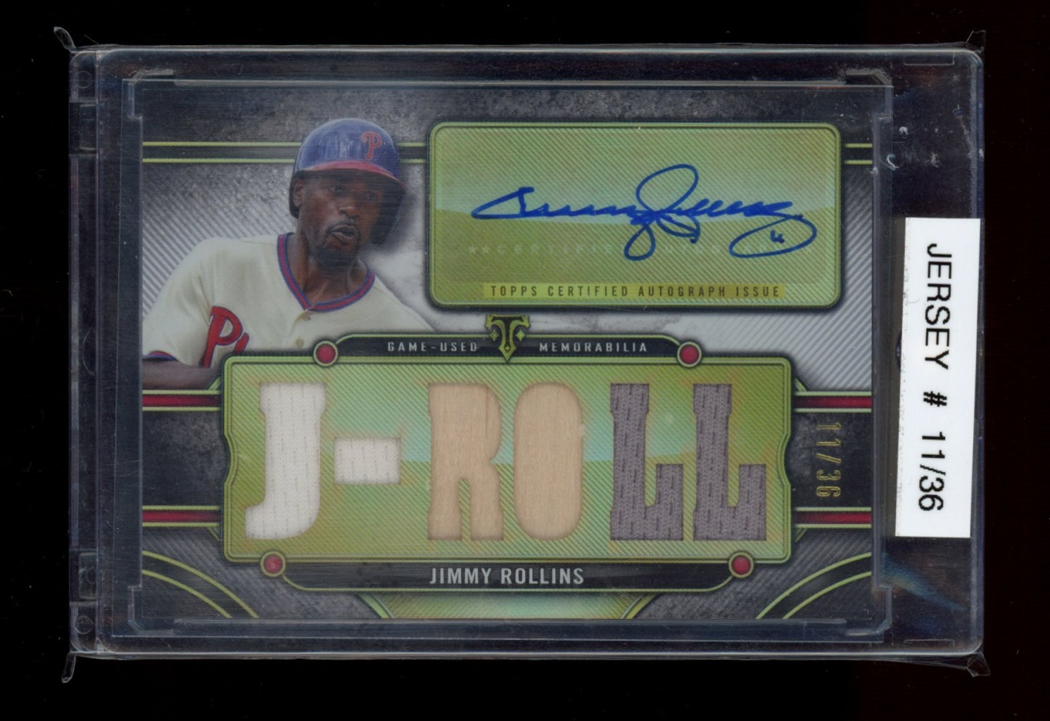 2024 Topps Triple Threads #Jimmy Rollins Triple Threads Auto Relics #/36 JSRY #