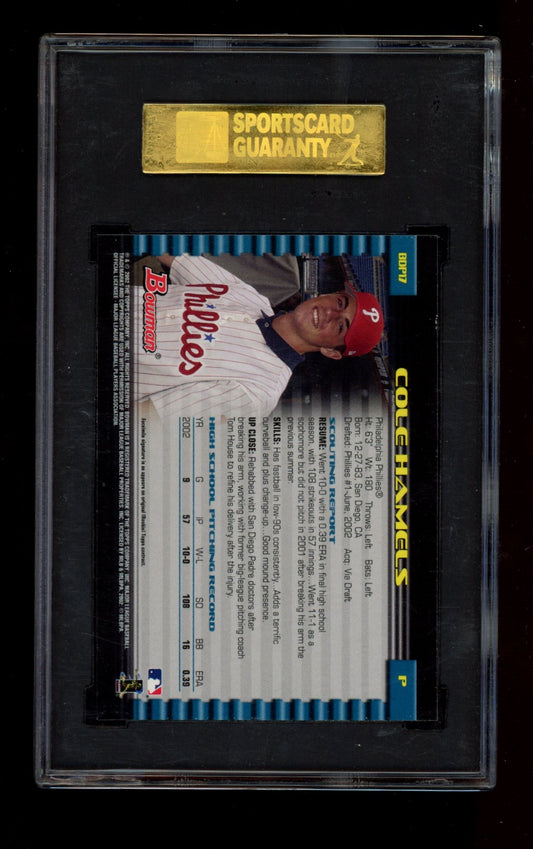2002 Bowman Draft Picks & Prospects #BDP17 Cole Hamels Gold SGC 10