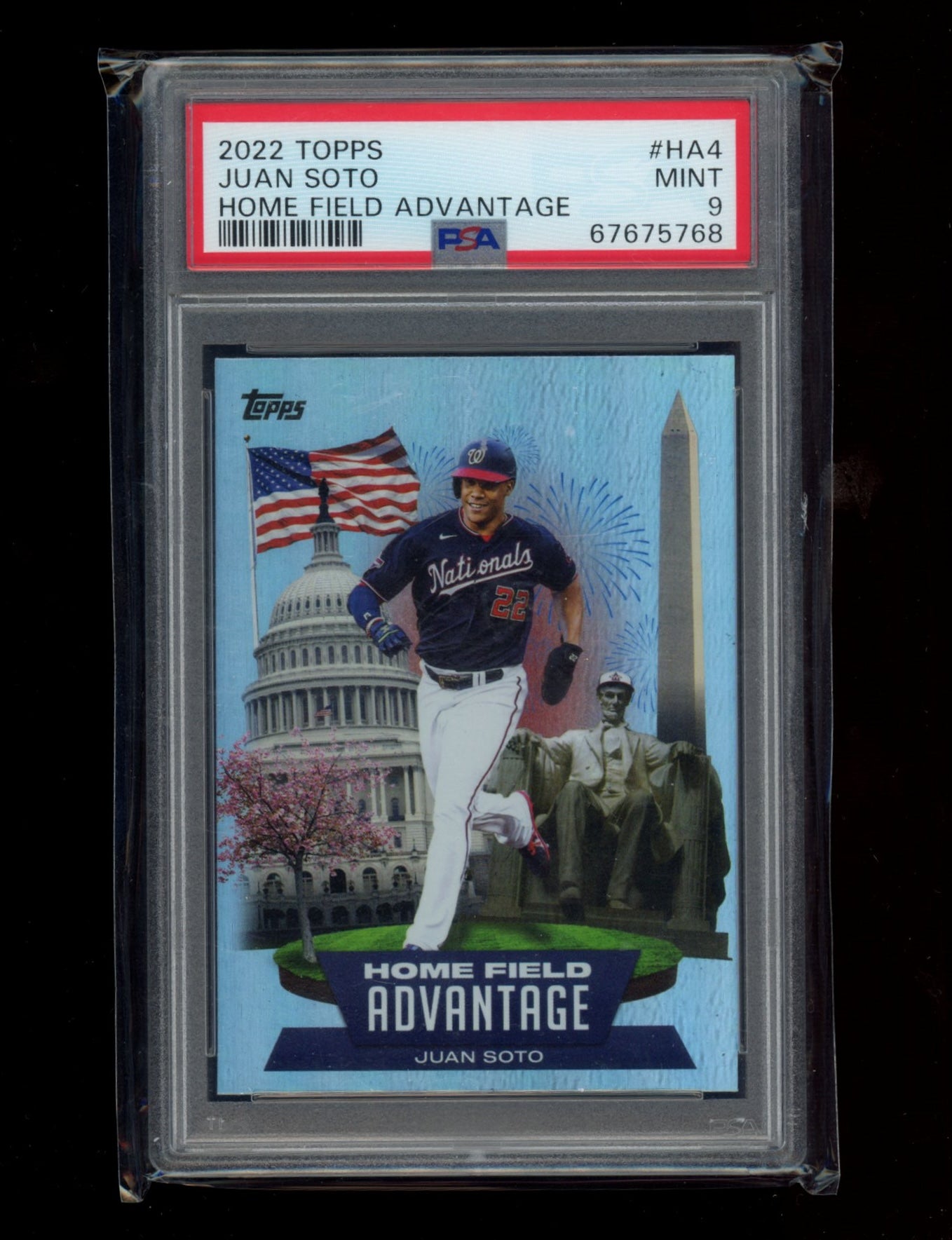 2022 Topps Home Field Advantage #HA4 Juan Soto Home Field Advantage PSA 9