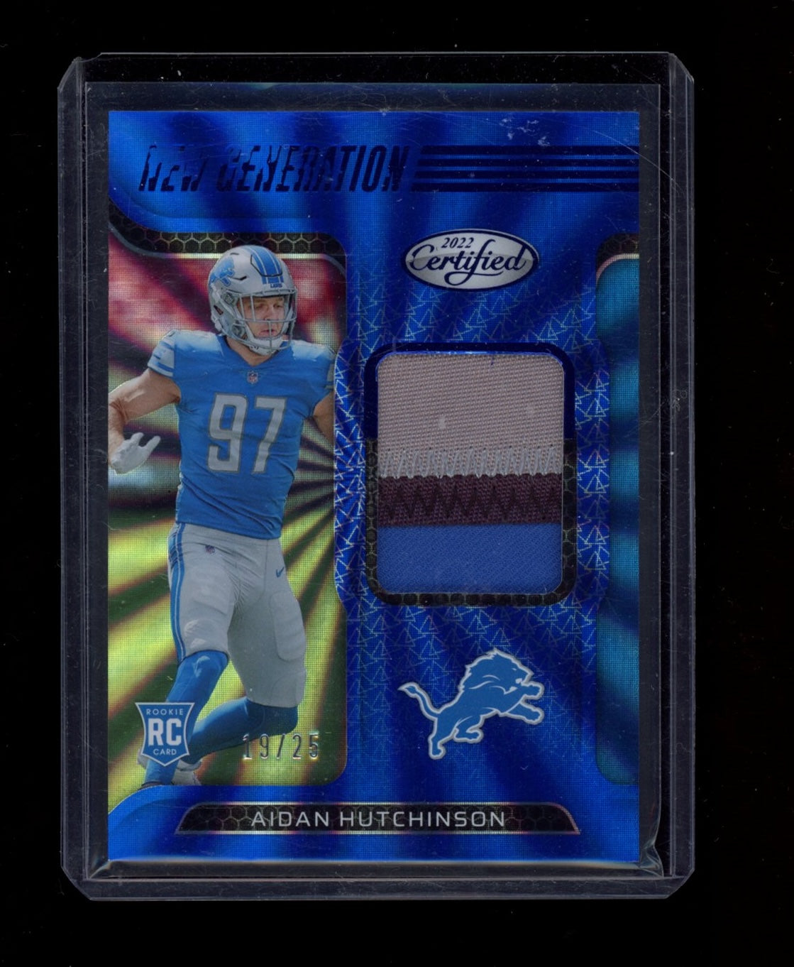 2022 Panini Certified #NGJ-AH Aidan Hutchinson Jerseys Blue FOTL #/25