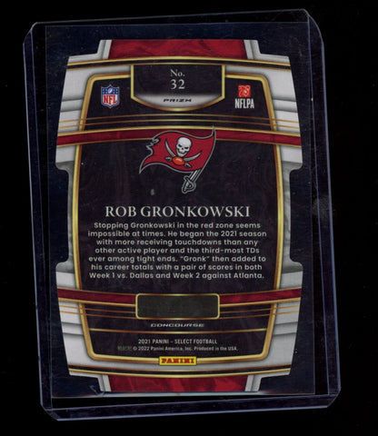 2021 Panini Select #32 Rob Gronkowski Zebra Prizm