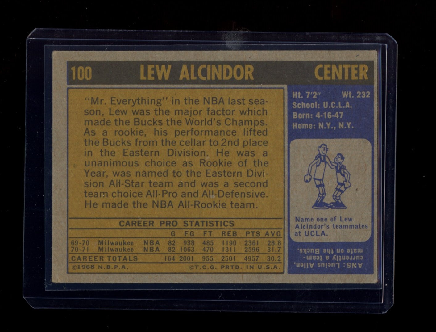 1971-72 Topps #100 Lew Alcindor