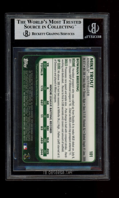 2011 Bowman Chrome Draft #101 Mike Trout RC BGS 9.0