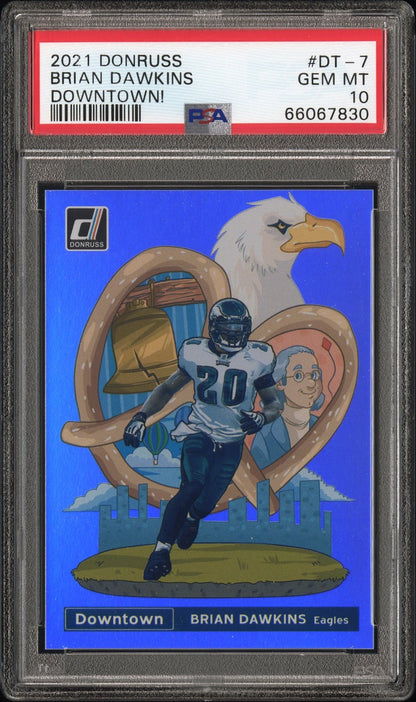 2021 Panini Donruss Downtown #DT-7 Brian Dawkins Downtown! PSA 10