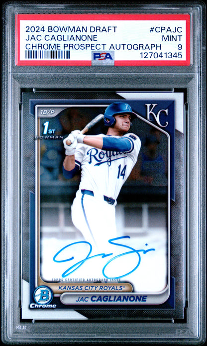 2024 Bowman Draft Chrome Prospect Autographs #CPAJC Jac Caglianone PSA 9
