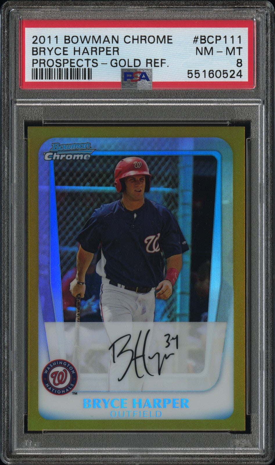 2011 Bowman Chrome Prospects #BCP111 Bryce Harper Prospects-Gold Ref. PSA 8