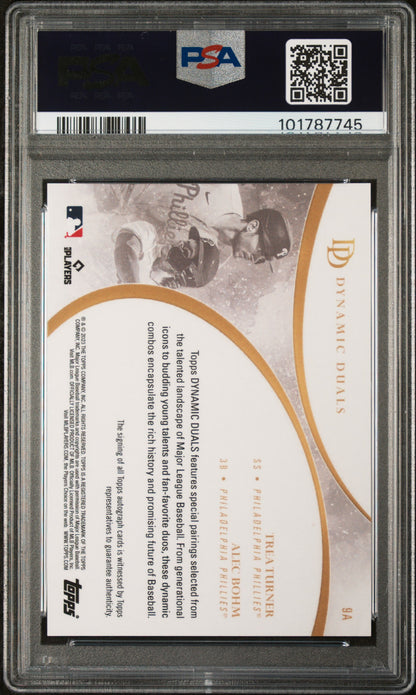 2023 Topps Dynamic Duals #9 Turner/Bohm Dual Autographs-Orange PSA 10