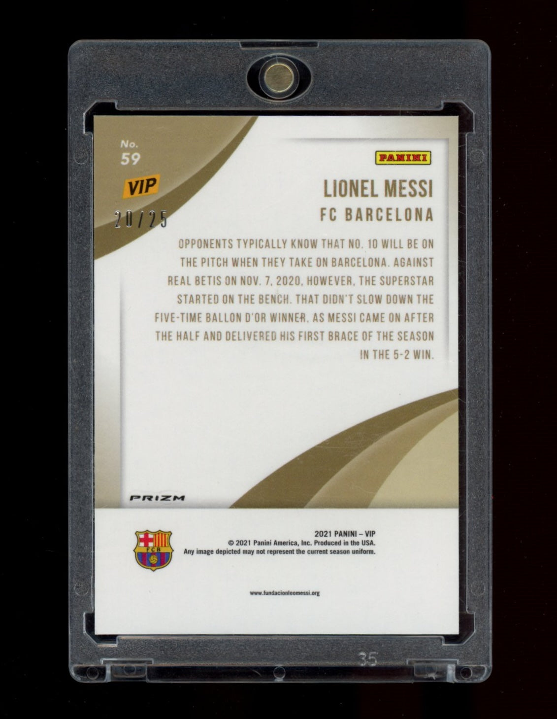 2022 Panini National VIP Party #59 Lionel Messi Green Camo #/25