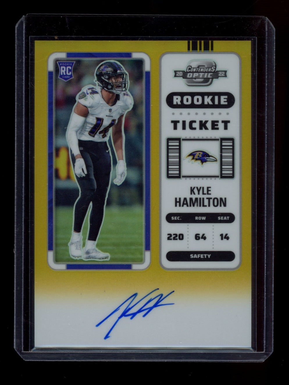2022 Panini Contenders Optic #128 Kyle Hamilton Gold #/10