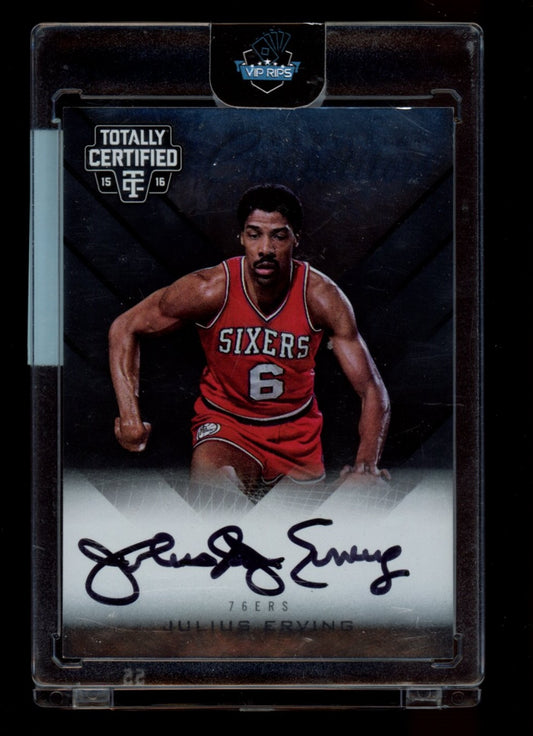 2015-16 Panini Totally Certified #CCA-JE Julius Erving Certified Auto #/25